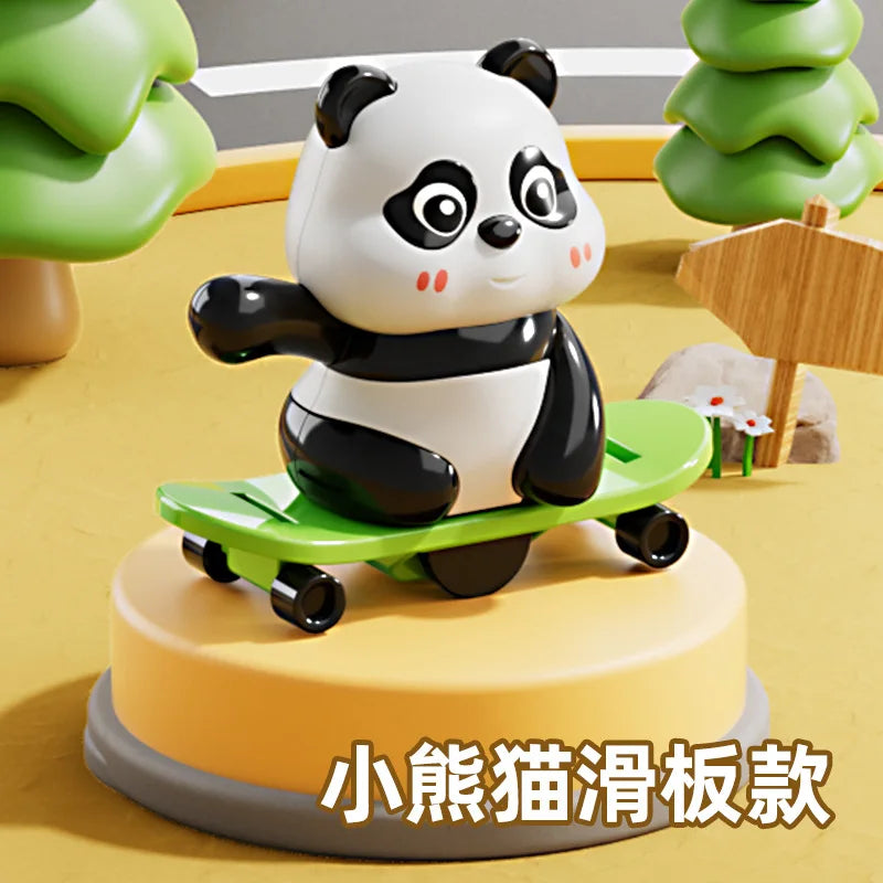 Wind-Up Skateboarding Panda Toy – Rotating Jump Rope Figure