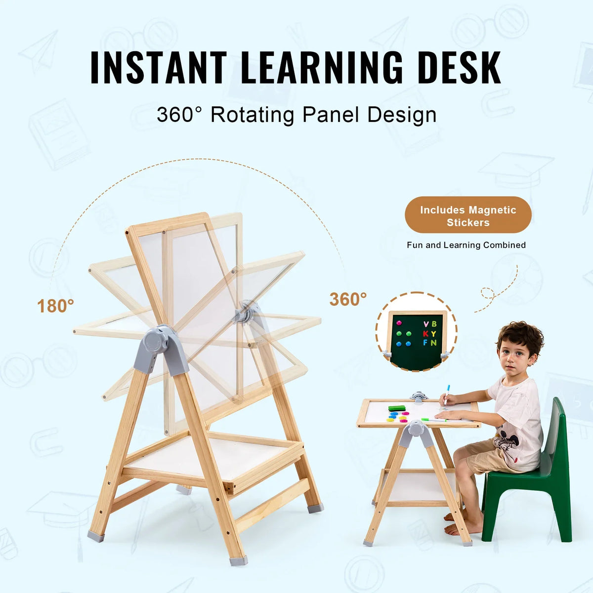 Adjustable double-sided art easel for kids – image 4
