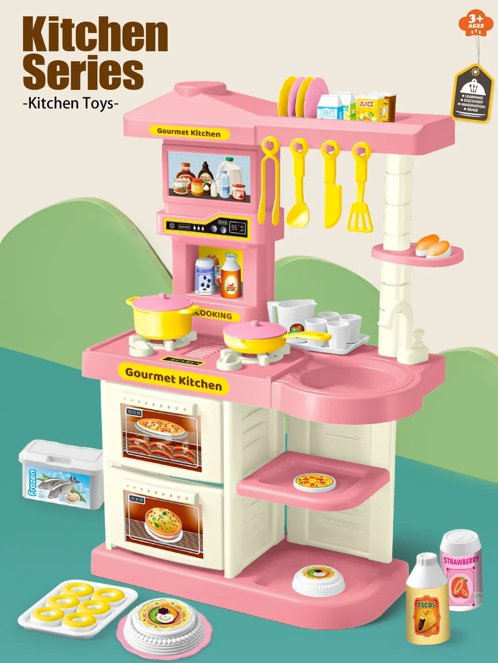 Pretend Kitchen Play Set – Blue or Pink