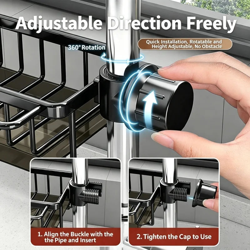 Kitchen Faucet Storage Rack and Sink Organizer