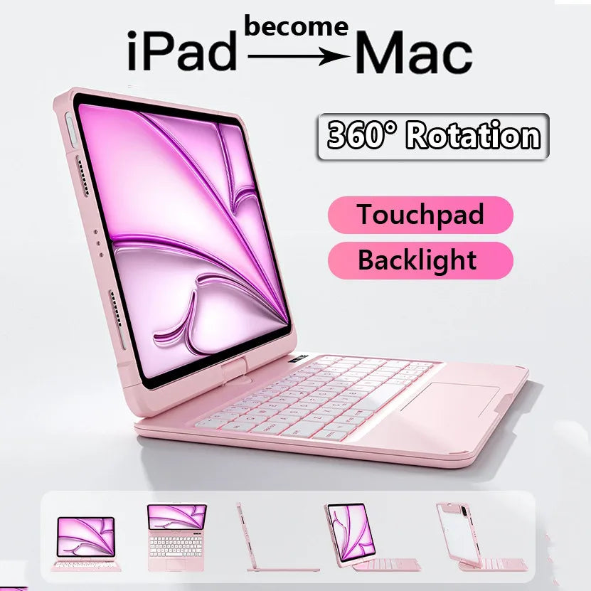 Transparent Crystal Keyboard Case for iPad