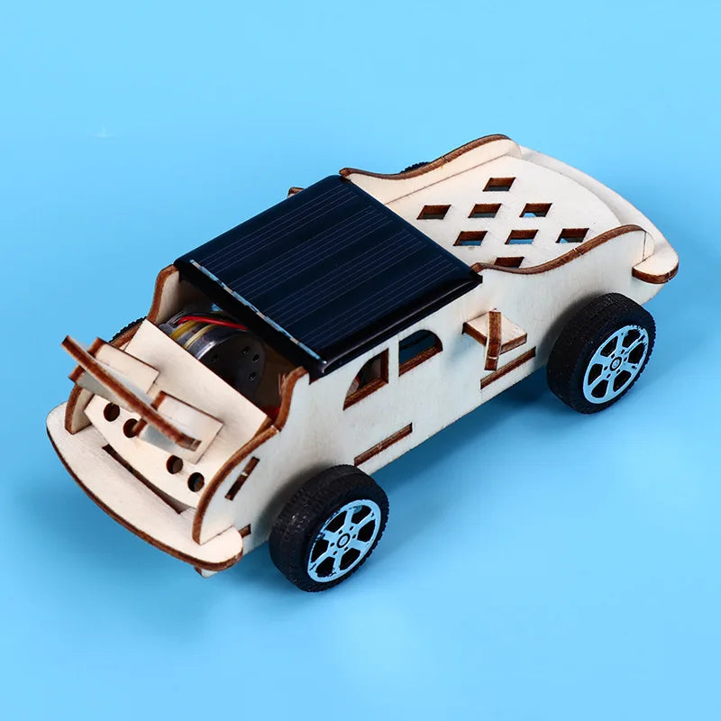 DIY Solar-Powered Wooden Car Kit