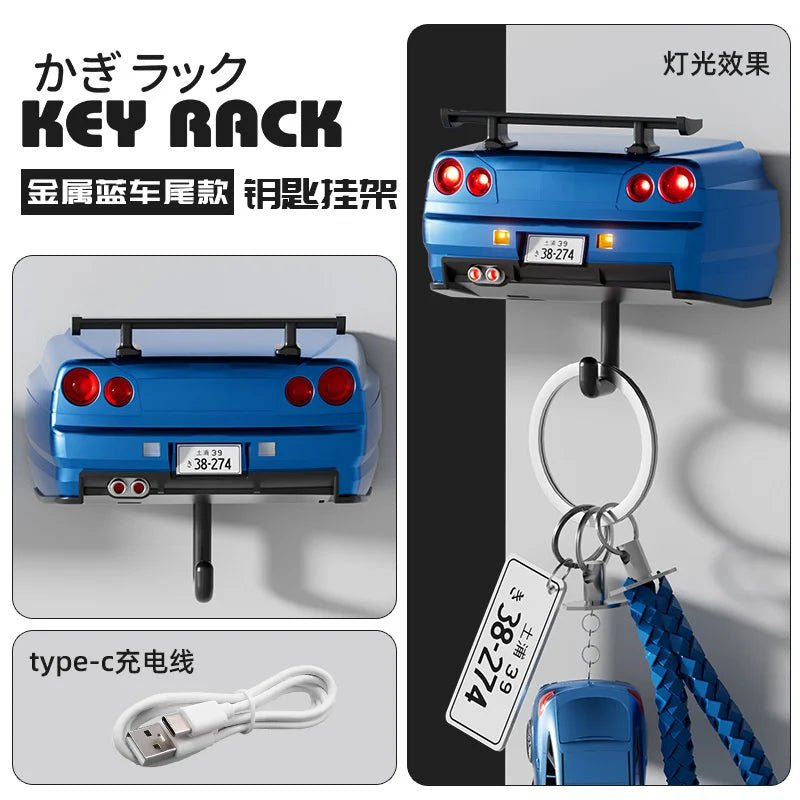 LED Illuminated Car Key Holder Wall Rack