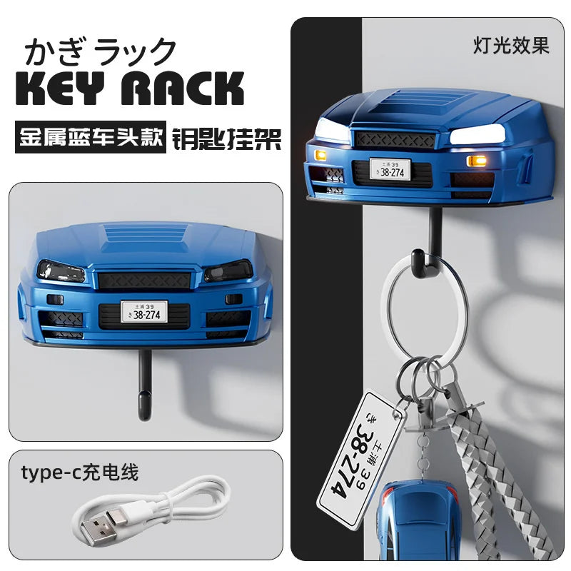 LED Illuminated Car Key Holder Wall Rack