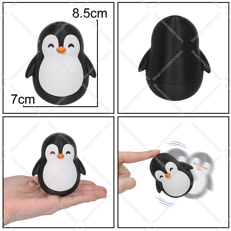 Cute Penguin Roly-Poly Wobble Toy – 8.5cm