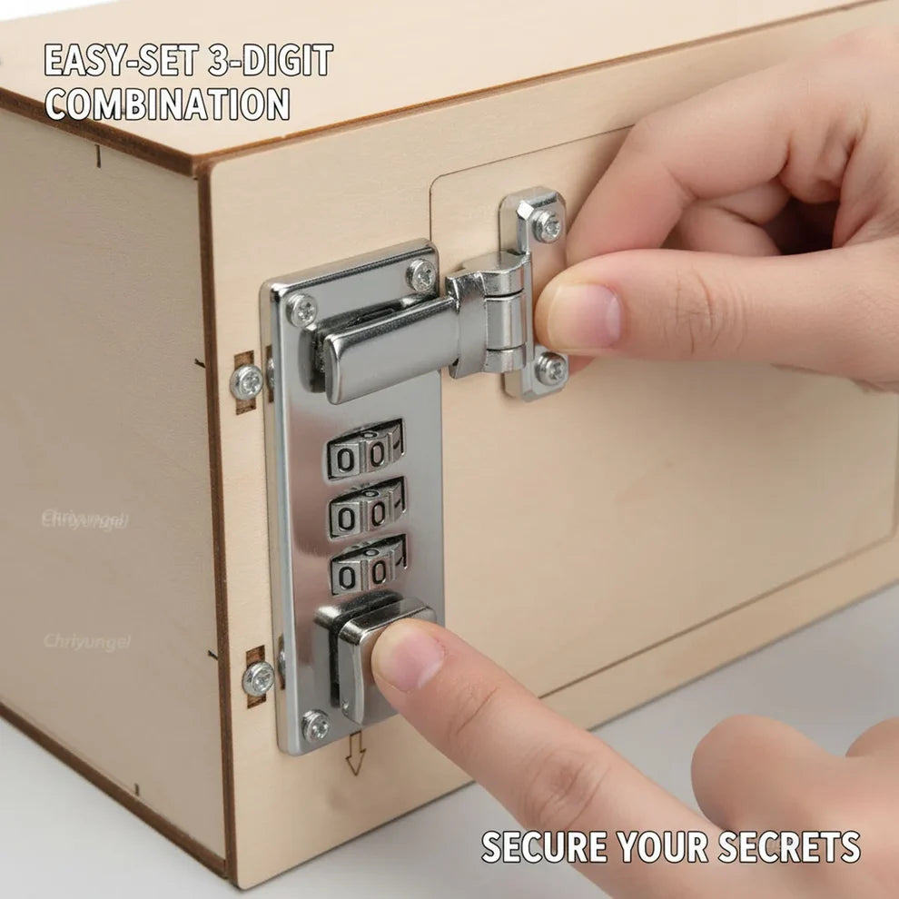 DIY Wooden Combination-Lock Box Kit
