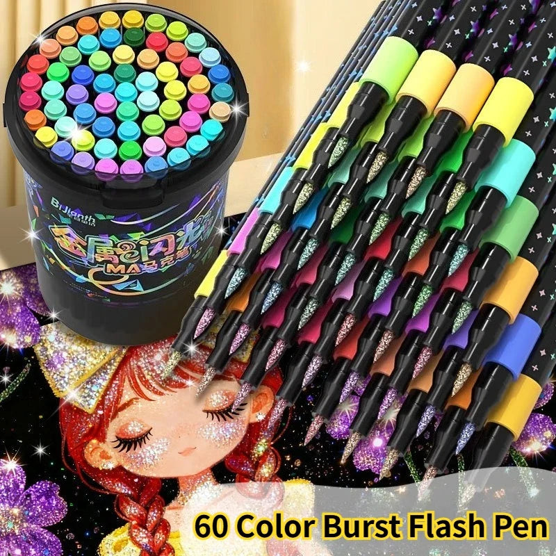 Glitter Art Markers – 24 or 36 Pieces