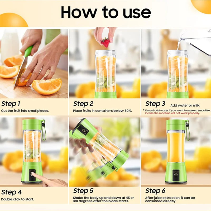 380ml Portable USB Rechargeable Mini Juicer