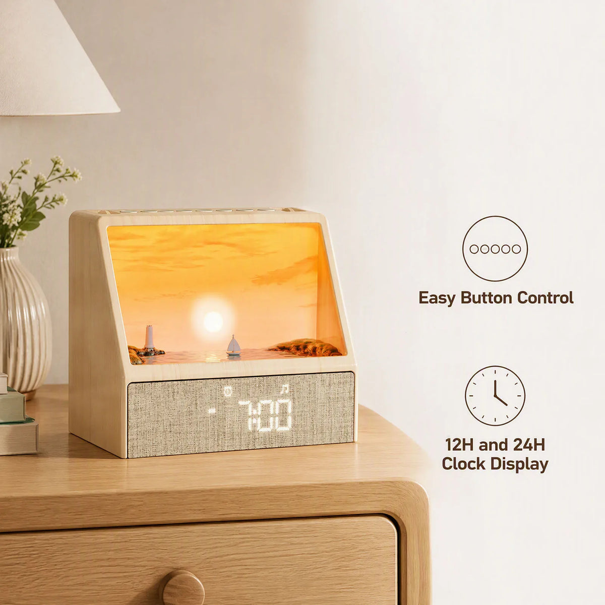 Sunrise Simulation Alarm Clock with White Noise & Night Light