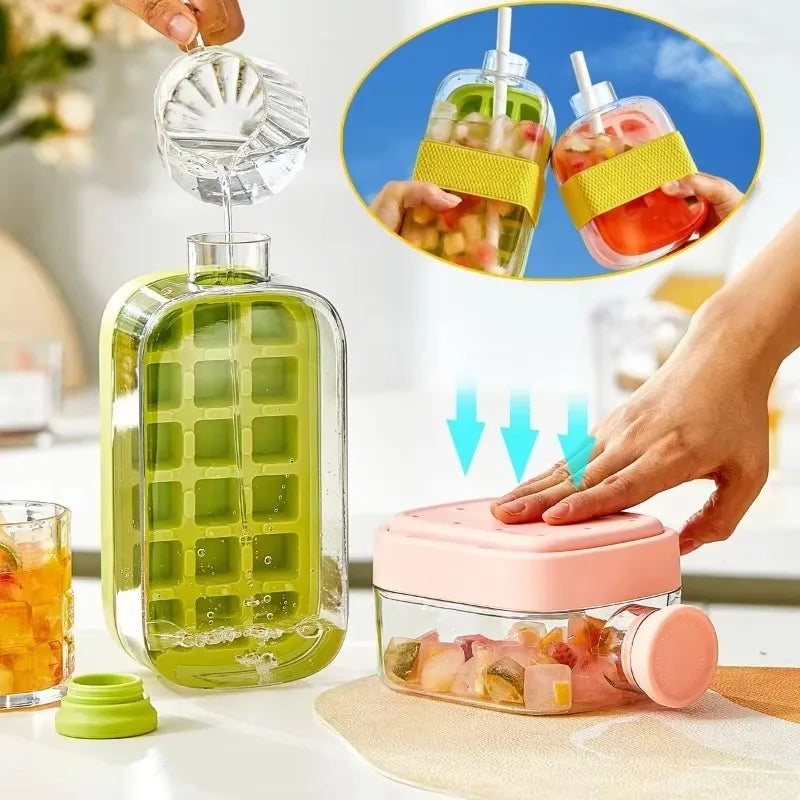 2-in-1 Silicone Ice Mould – Ice Cube & Ice Ball Maker