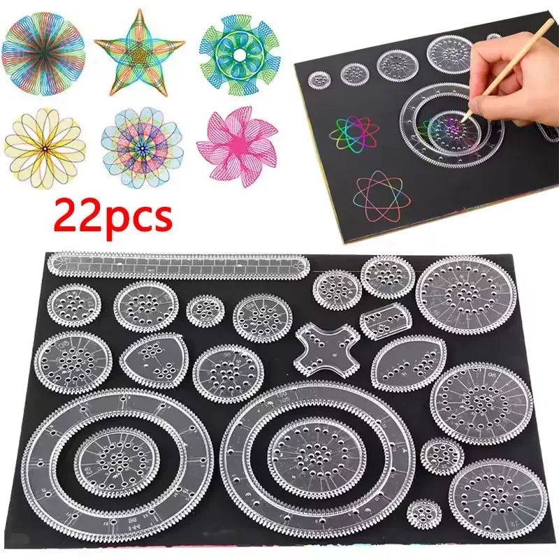 22-Piece Geometric Drawing Ruler Set