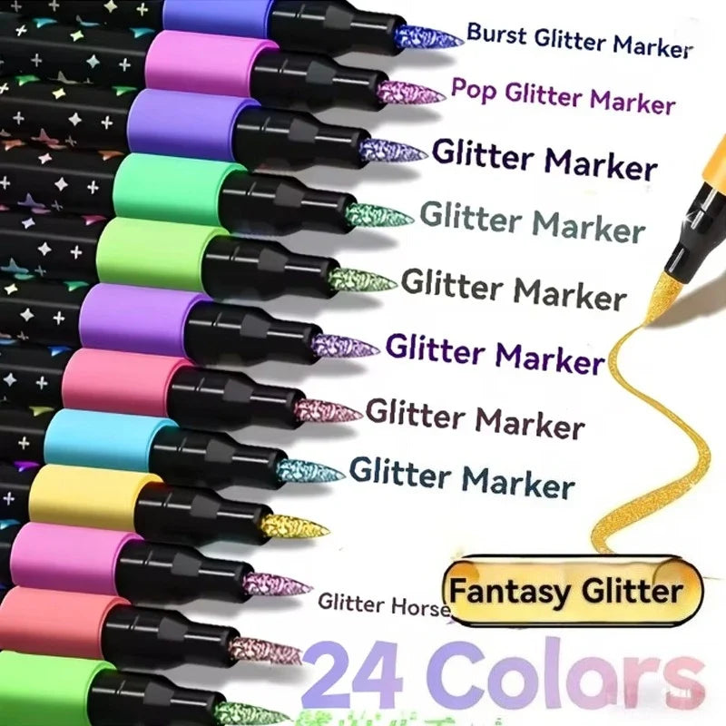 Glitter Art Markers – 24 or 36 Pieces
