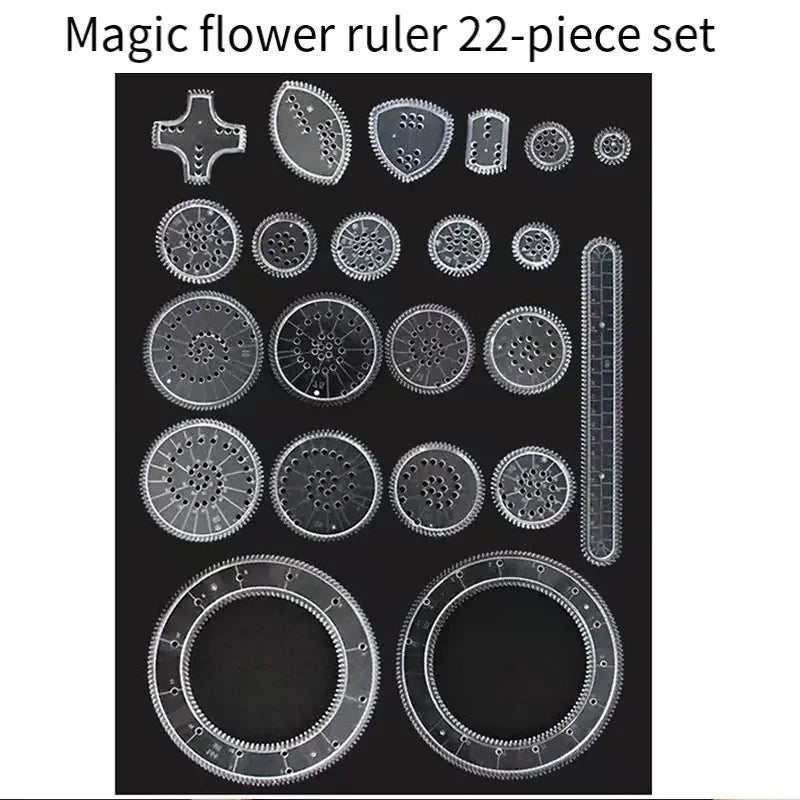 22-Piece Geometric Drawing Ruler Set