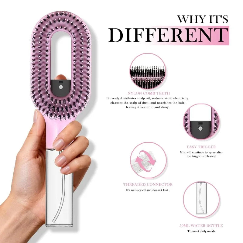 2-in-1 Spray Hair Brush & Scalp Massage Comb