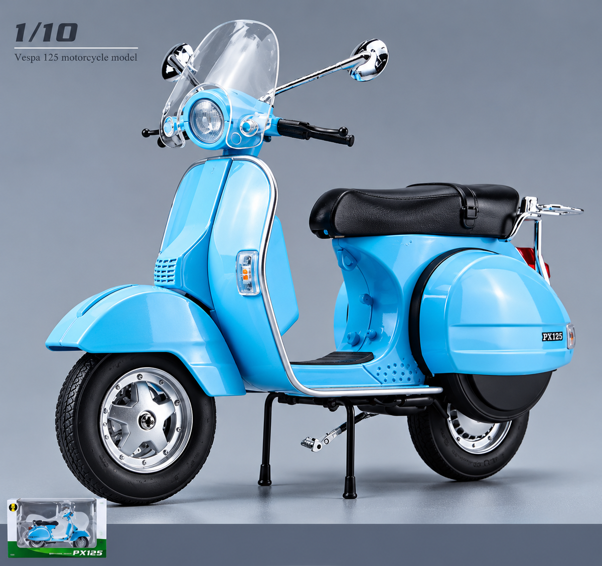 1:10 Scale Vespa 125 Die-Cast Motorcycle Model