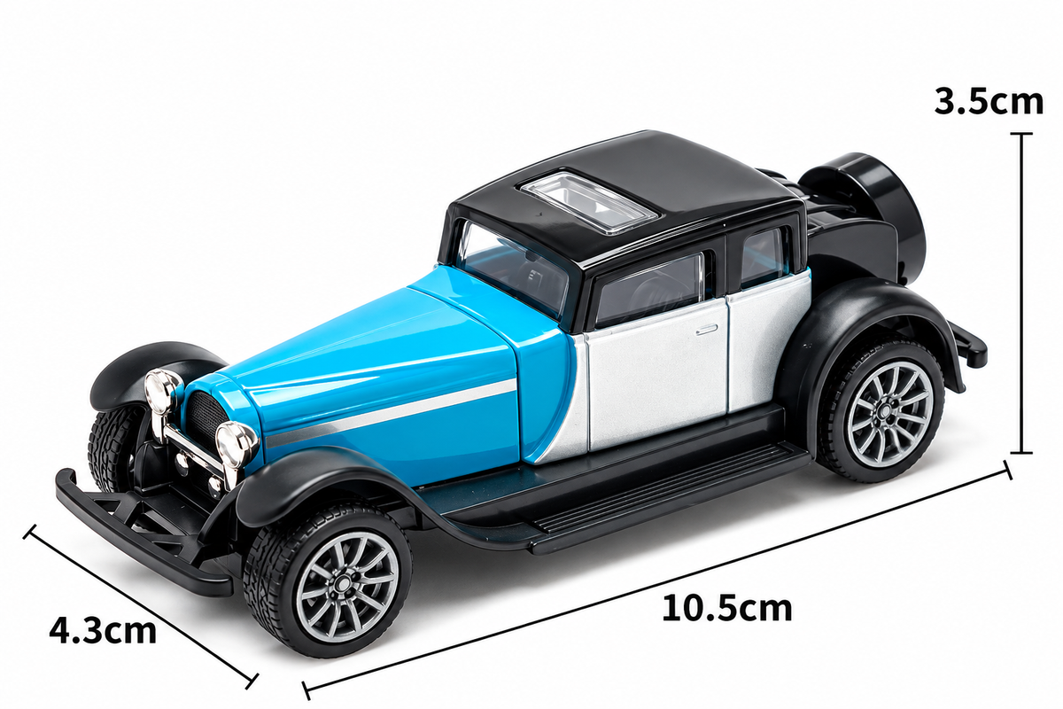 1:43 Scale Vintage Cadillac V8 Die-Cast Pullback Car