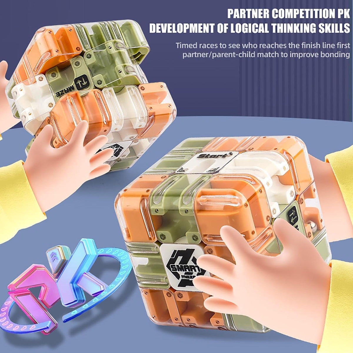 3D labyrinth maze cube puzzle – view 4