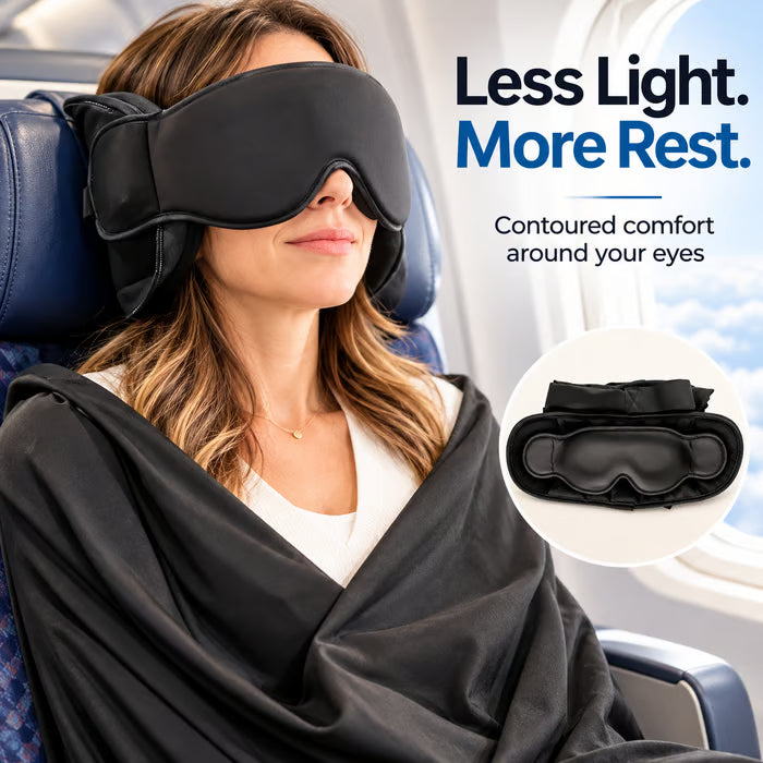 All-in-One Airplane Sleep System – Blackout, Noise-Dampening Memory Foam Travel Kit