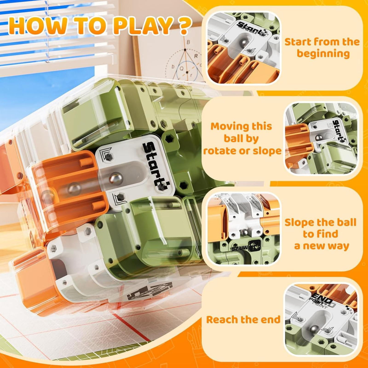 3D labyrinth maze cube puzzle – view 2