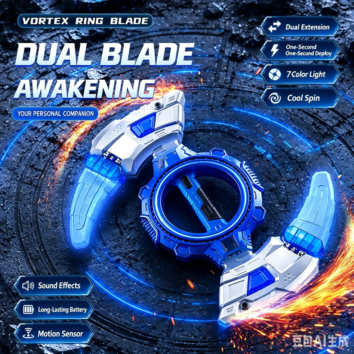 Light-Up Spinning Sword Toy – Vortex Ring Blade with Sound