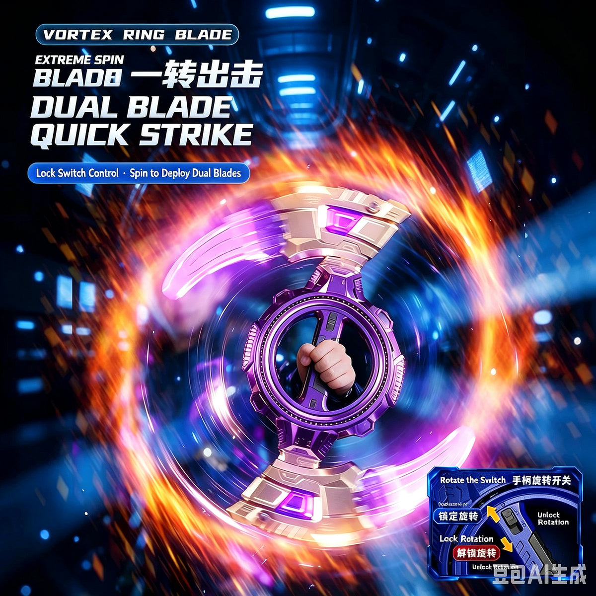 Light-Up Spinning Sword Toy – Vortex Ring Blade with Sound – image 3