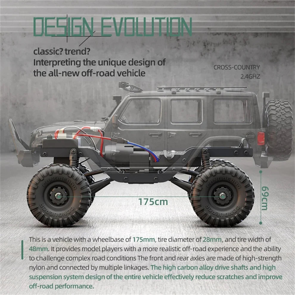 HB Toys Jeep Rubicon RC Crawler 1/16 Scale RTR 4WD