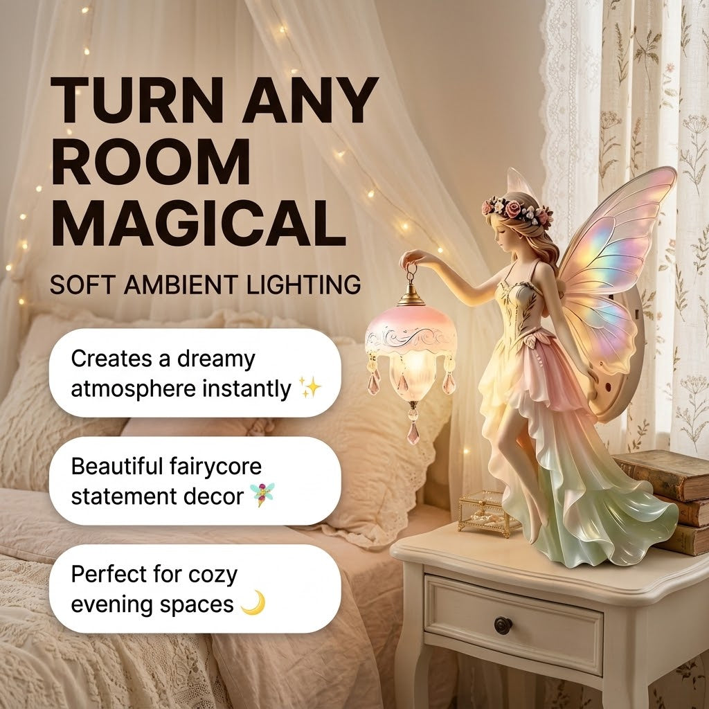 Fairy wall lamp glowing