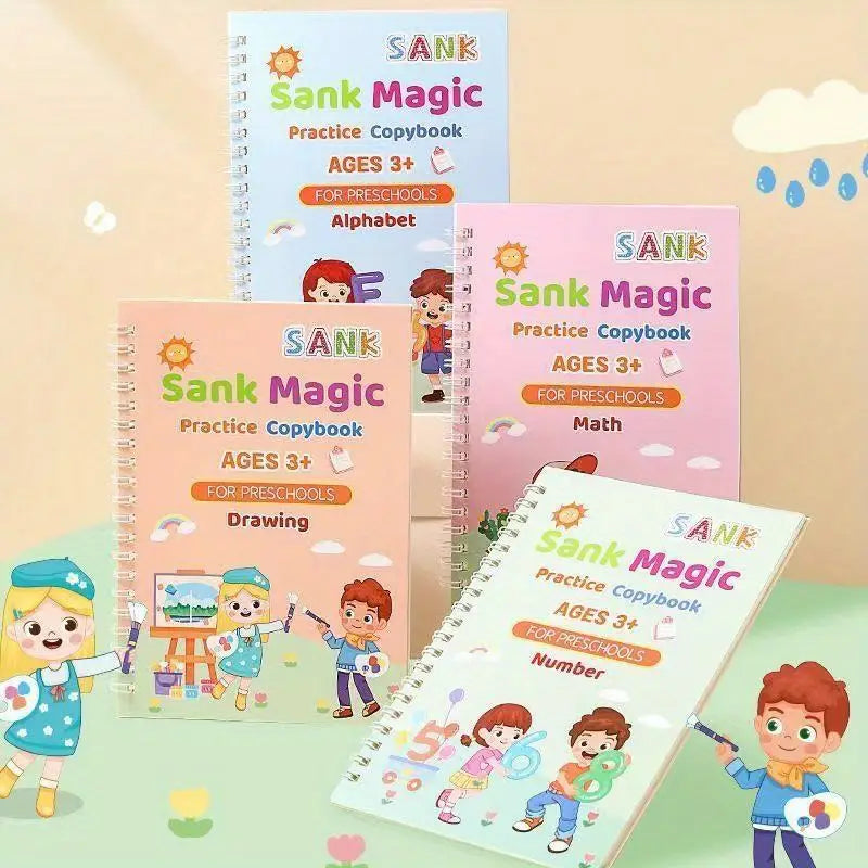 Magic reusable handwriting practice books