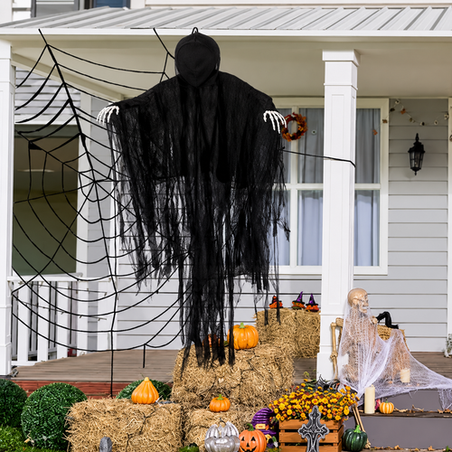 63-Inch Black Hanging Reaper Halloween Decoration