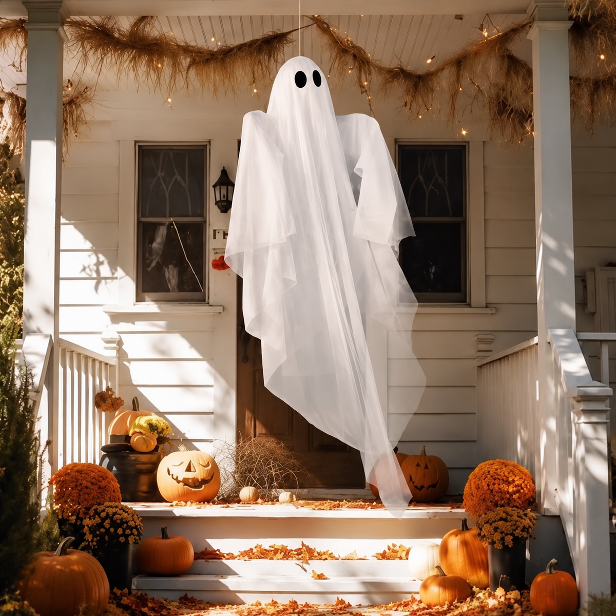 White Hanging Ghost Halloween Decoration