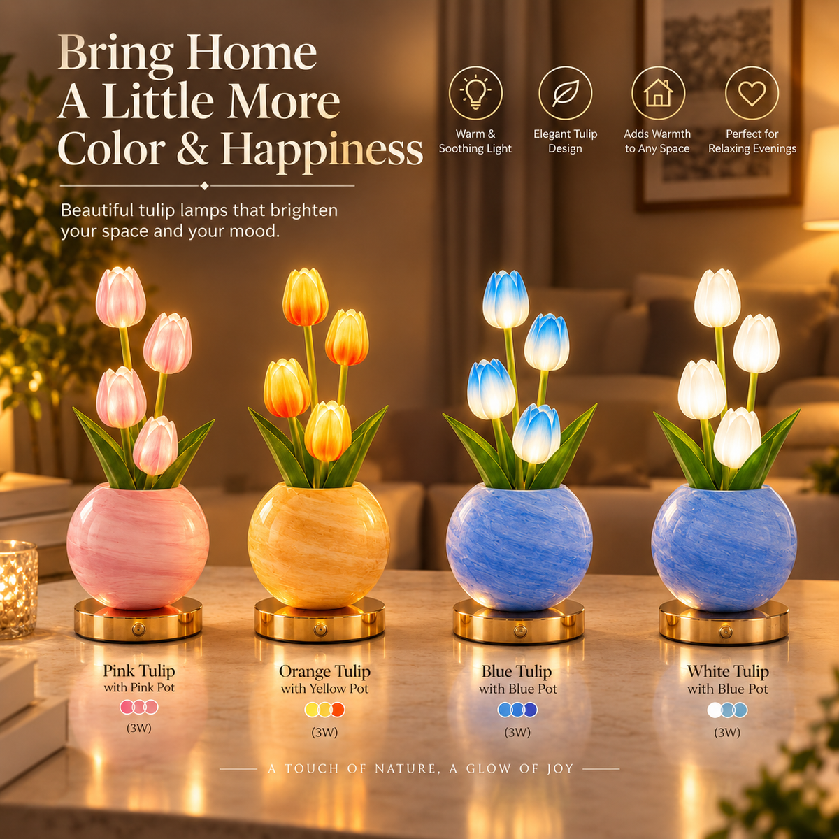 Tulip lamp – glowing