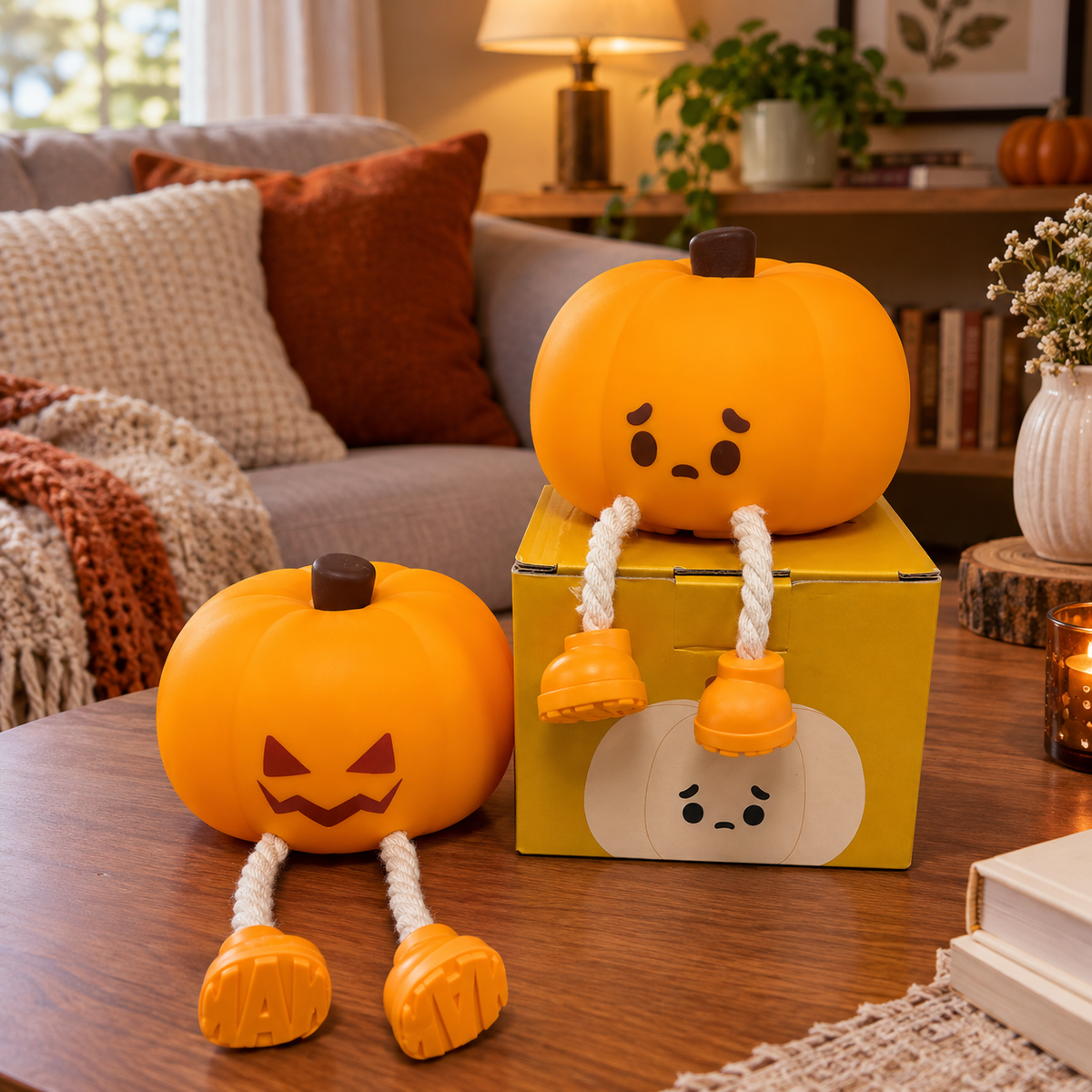Squishy pumpkin light – angry face