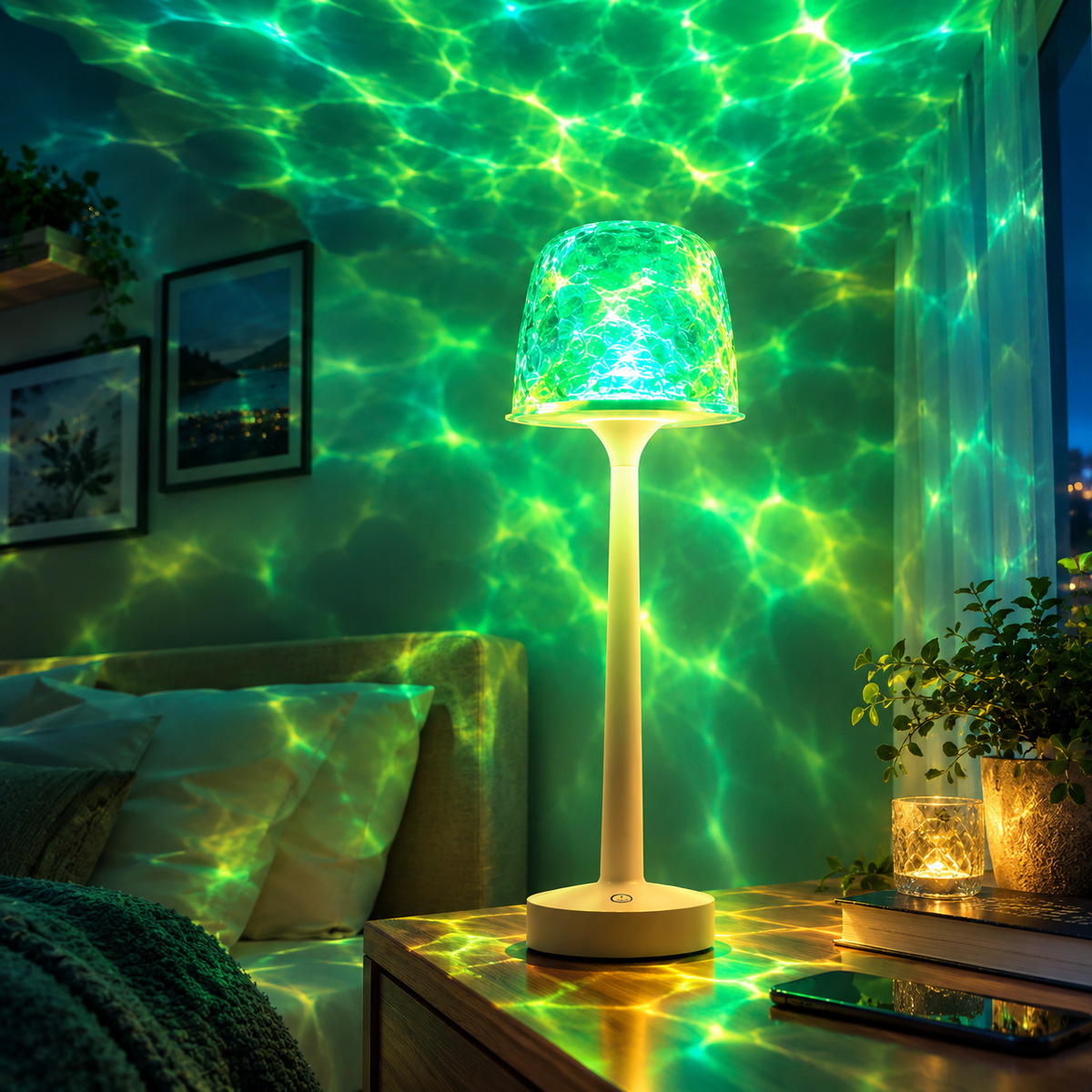 Ripple glass lamp – wall pattern