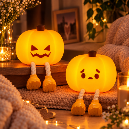 Squishy pumpkin night light