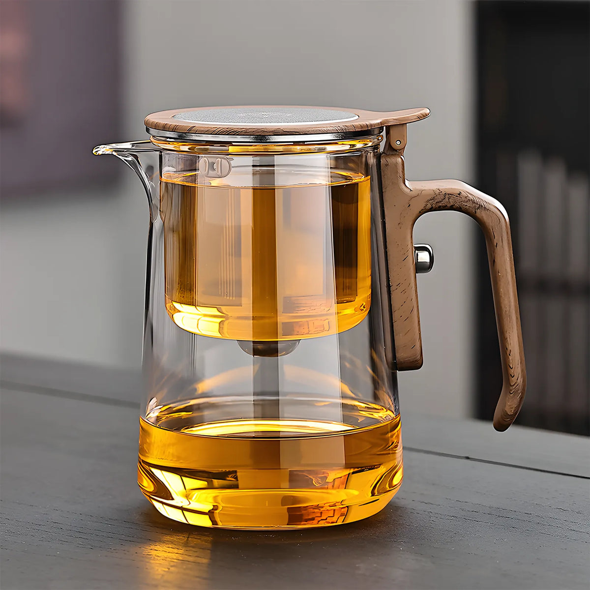 Magnetic glass tea infuser cup