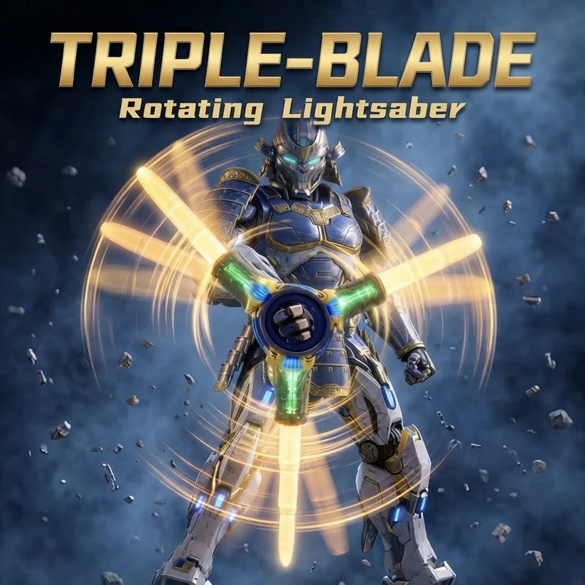 3-blade rotating LED light-up sword toy – image 2