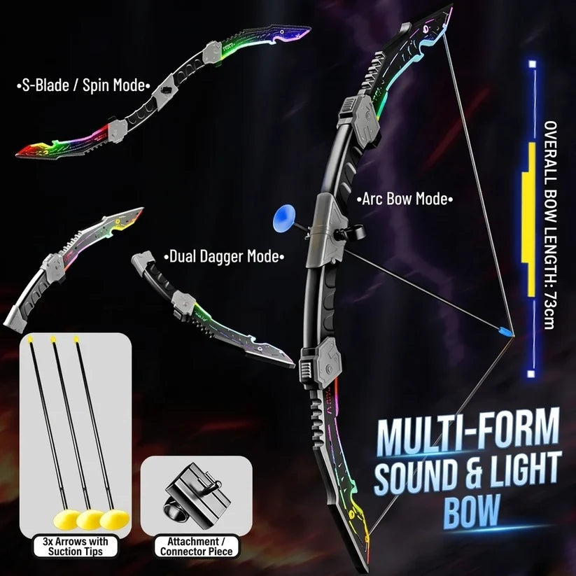 3-in-1 transforming bow and sword toy with LED lights – image 2