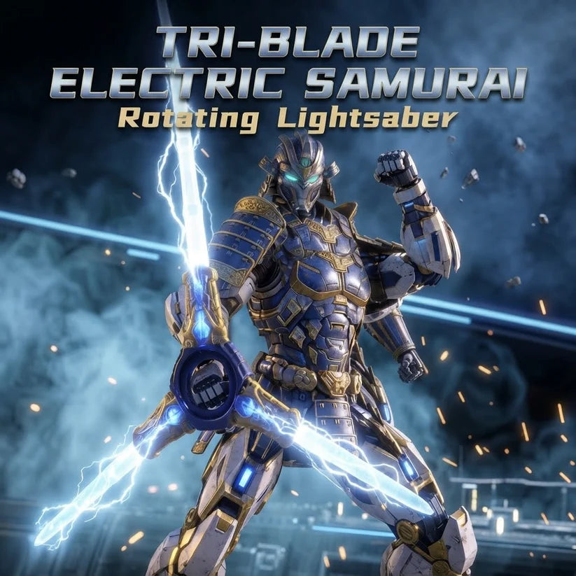 3-blade rotating LED light-up sword toy