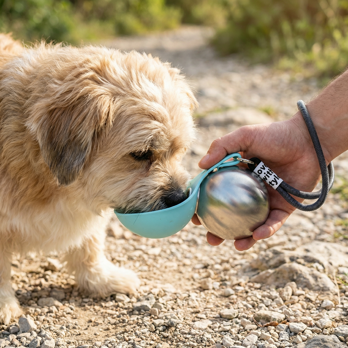 2-in-1 dog travel water bottle