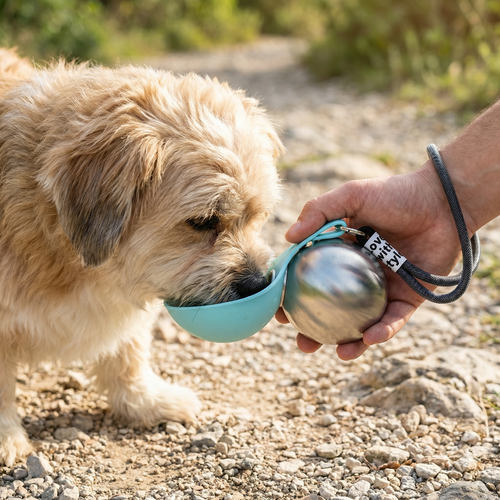 2-in-1 dog travel water bottle